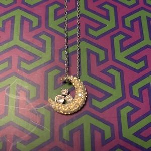 Swarovski half moon necklace